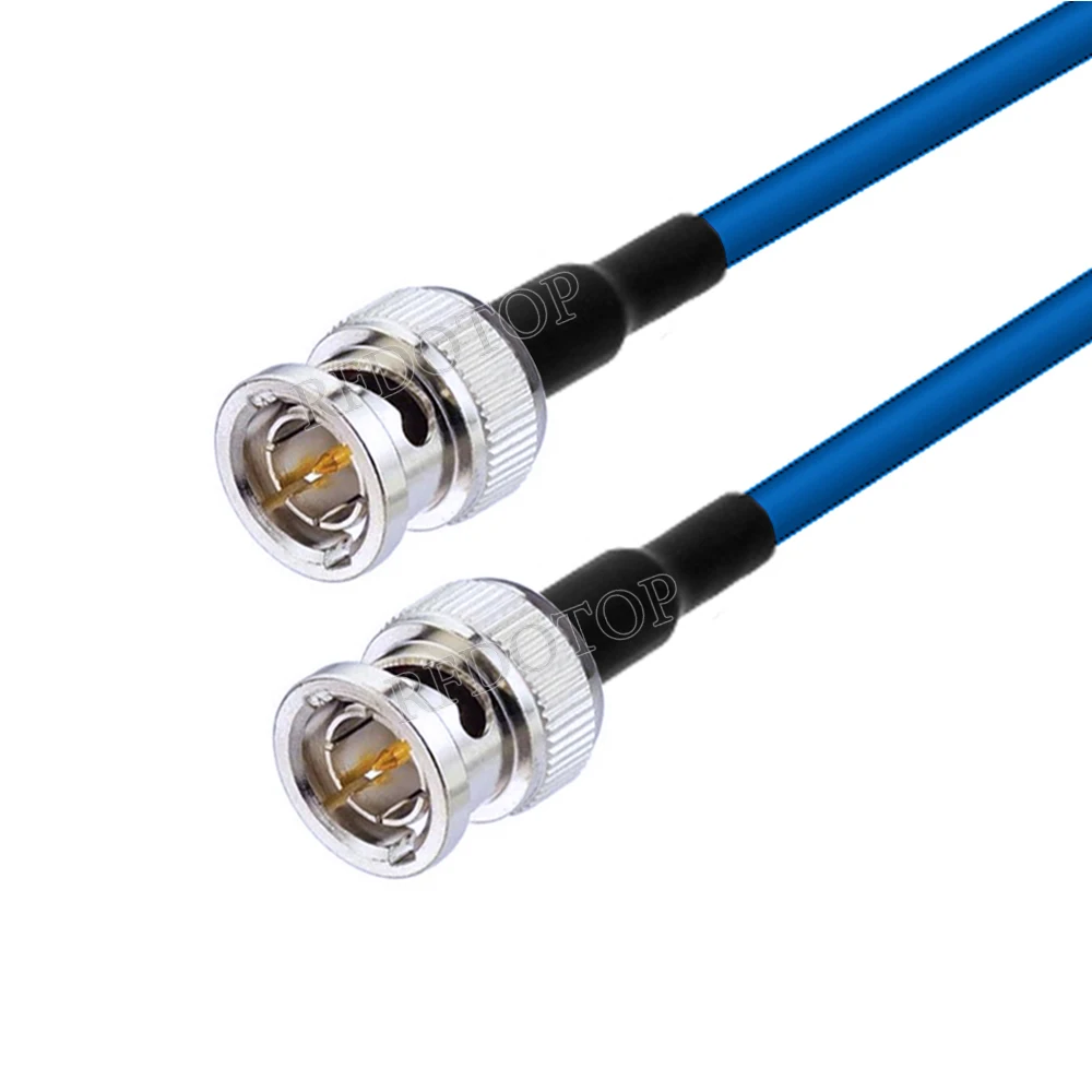 1Pcs HD SDI BNC to BNC Male Connector 75Ohm Blue HMini RG59 Cable 75-2.5 1855A Pigtail for HD-SDI/3G-SDI/4K Video Camera CCTV