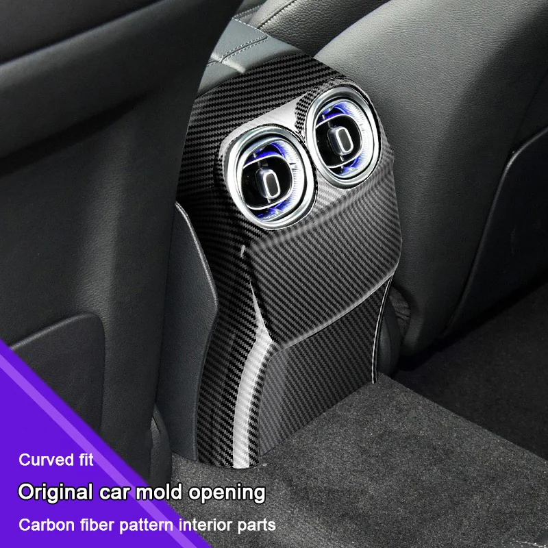 

For Mercedes benz C Class W206 2022 2023 2024 2025, Car Central Window Lift Panel Armrest Box Trim Cover Rear Air Outlet Frame