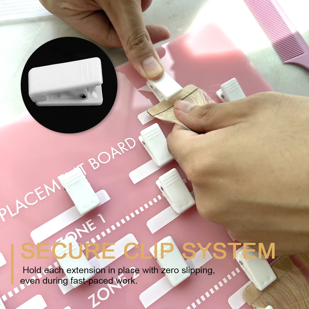 ARLANY ヘアエクステンション配置ボード 25 クリップ付きヘアセパレートプレートテープインエクステンション用アクリルヘアエクステンションオーガナイザー