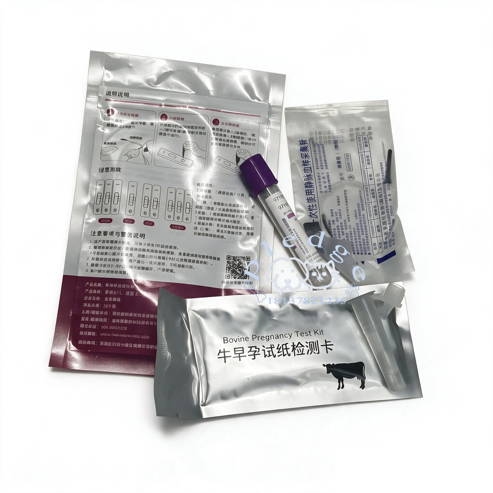 Trächtigkeitsteststreifen für Kühe, Frühtestkarte für Rinder zur Veterinärmedizinischen Erkennung bei Milchvieh, Testkit für Vollblut & Serum, 1-25 Stück – Detail 6