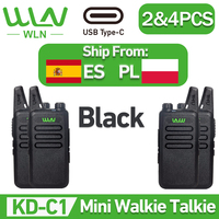 WLN KD-C1 2/4PCS Mini kids walkie talkie  UHF 400-470 Mhz KD-C1T  Ham Radio Type-C Charging MiNi Walkie Talkie