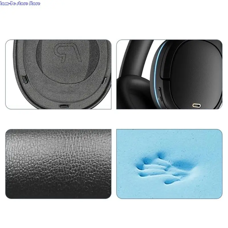 D0UA 단백질 가죽 이어 패드 W860NB 헤드셋을위한 소음 분리 귀 쿠션