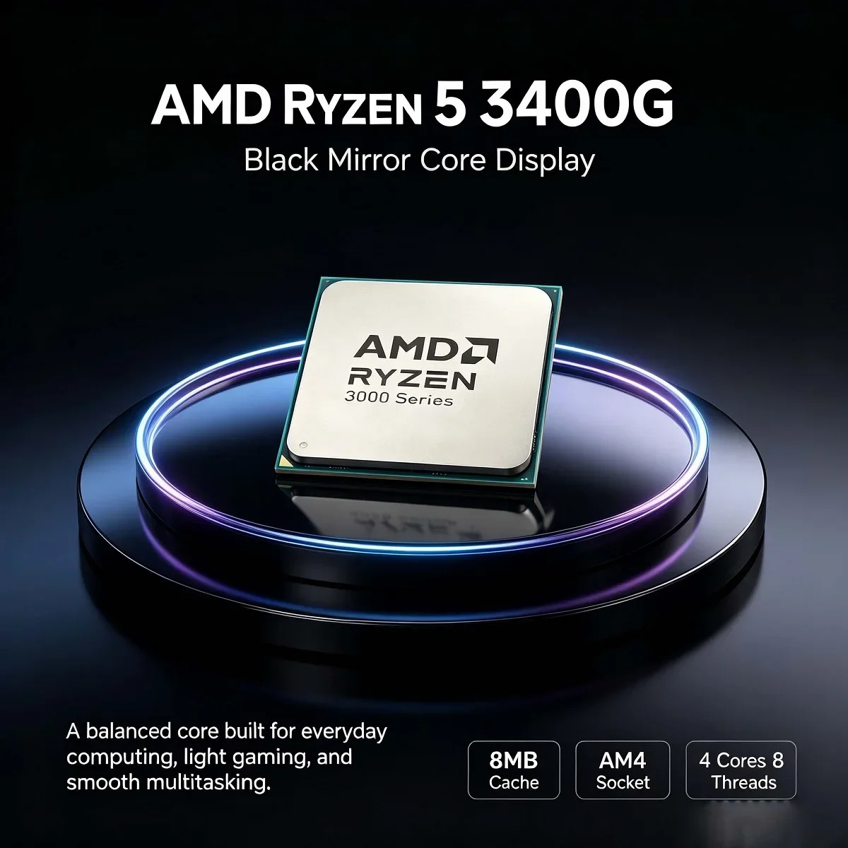 AMD Ryzen 5 3400G R5 3400G APU CPU Processor 4-Core 8-Thread 4.2GHz Socket AM4 Radeon Vega 11 Graphics