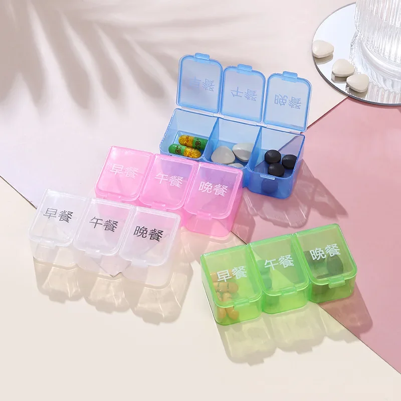 Simple 3 Grids Weekly 7 Days Tablet Pill Box Holder Medicine Storage Organizer Container Case Mini Small Pill Case