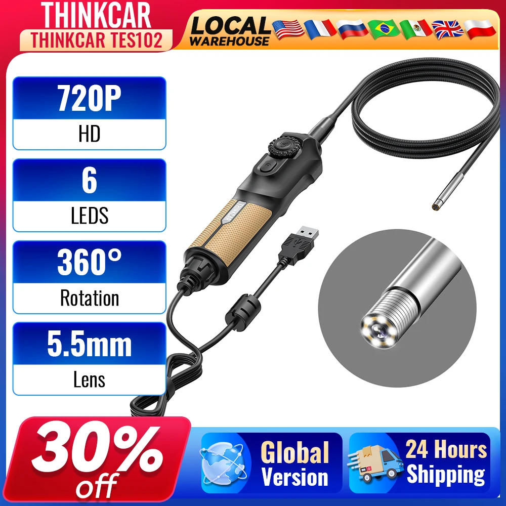 THINKCAR TES102 Video Scope USB Video Camera, Inspection Camera for THINKSCAN 689BT, THINKTOOL Mini, MUCAR 892BT, VO7S/VO8