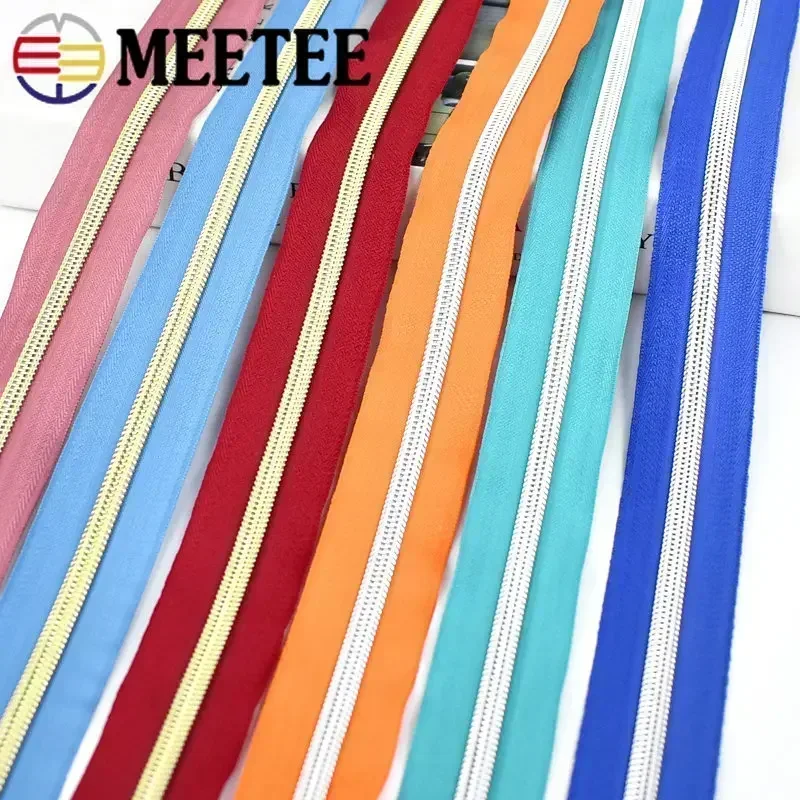 2/5/10/20M 5# Zipper Tape For Sewing Bag Nylon Zippers Roll Plastic Zips By The Meter Garment Repair Kit DIY Sewings Accessories