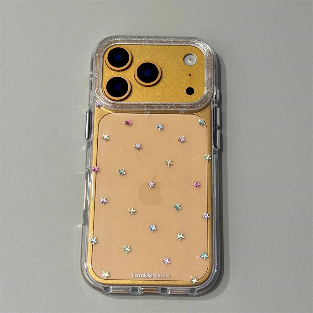 Glitzernde, glänzende Sterne, IMD-Transparente Rückseite für iPhone 17 16 18 Pro Max 13 14 15 Promax, INS-Schutz, stoßfeste Handyhülle – Detail 18