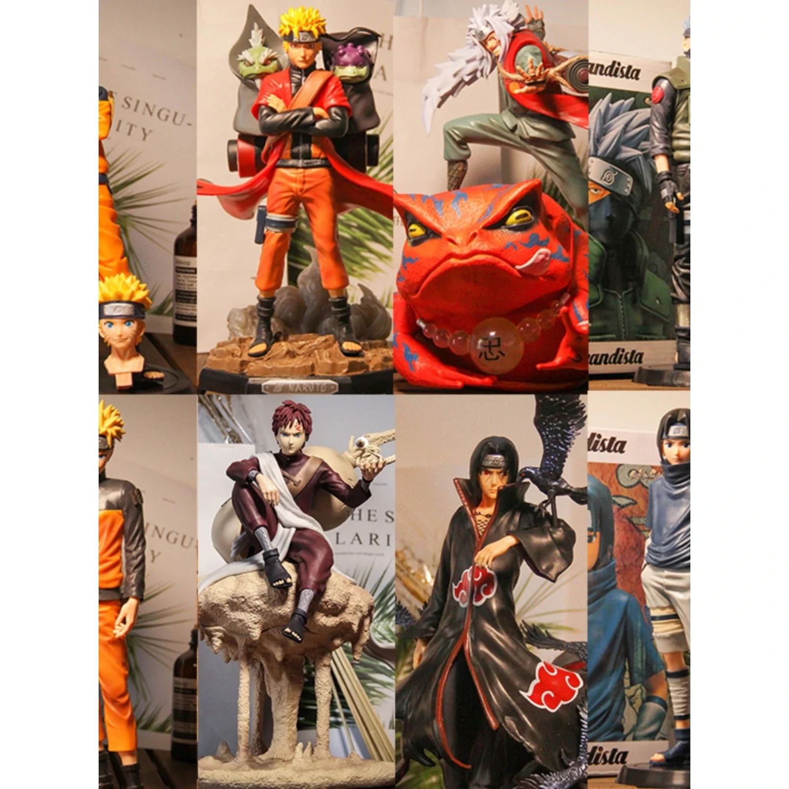 Bandai Naruto figure Naruto Kakashi Uchiha Sasuke with earth spotted ferret I Airo Maiya model