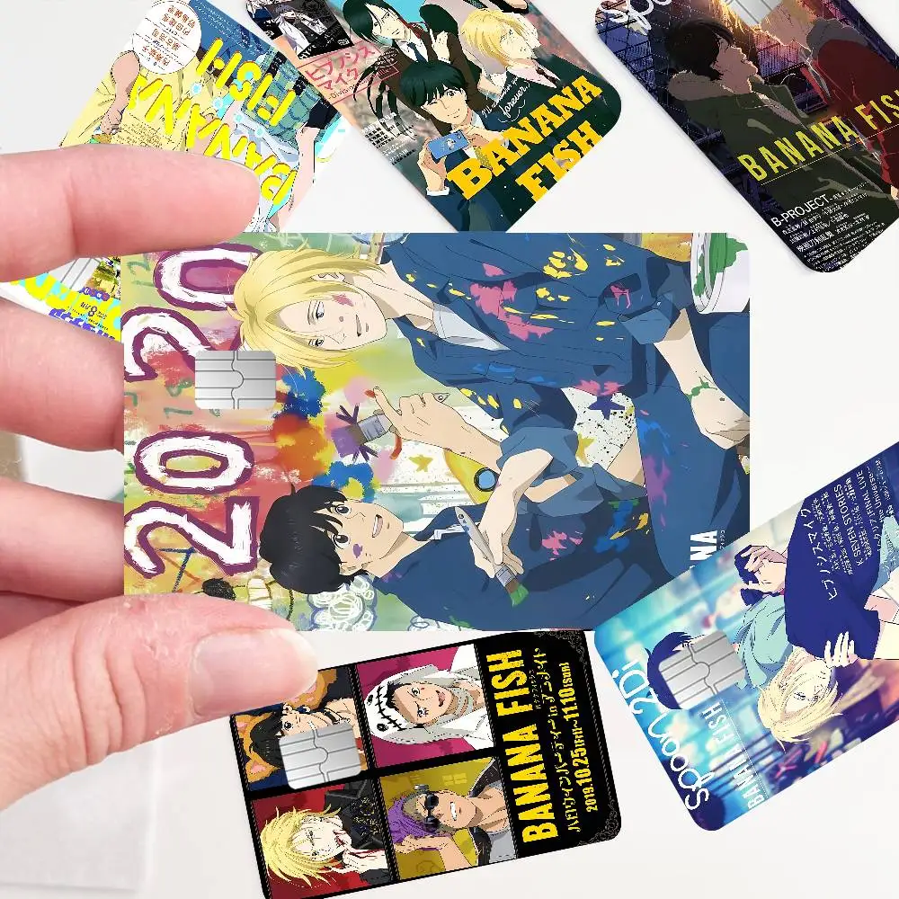 Anime Banana Fish Poker Sticker Film Tape Skin For Credit Card Debit Card Cartoon Waterproof Stickers Small Chip