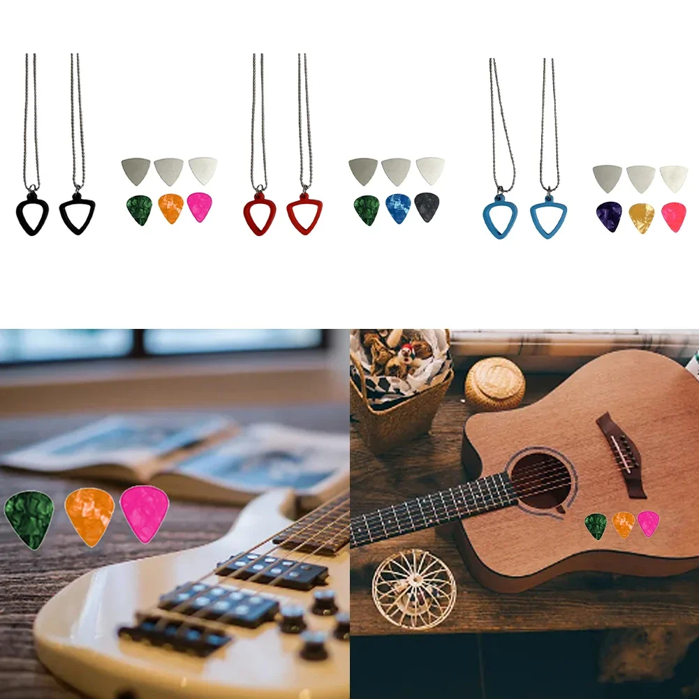 Daily Use Guitar Picks Necklace Guitar Necklace Versatile Use Colorful Picks Set Lightweight Material Multi-Functional Wear