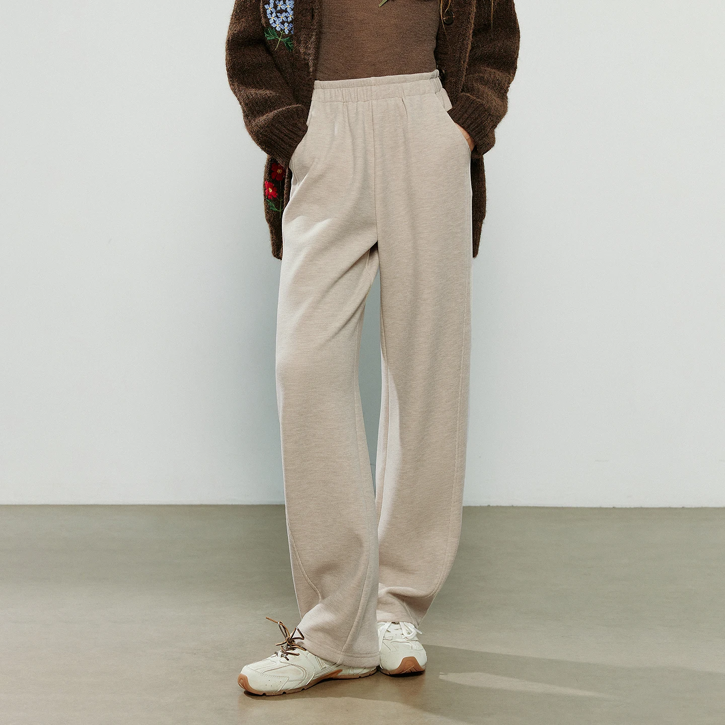 TOYOUTH سراويل تقليدية نسائية 2025 شتاء جديد يشبه الكشمير مبطنة بالصوف مدبب سميك بنطلون دافئ #3