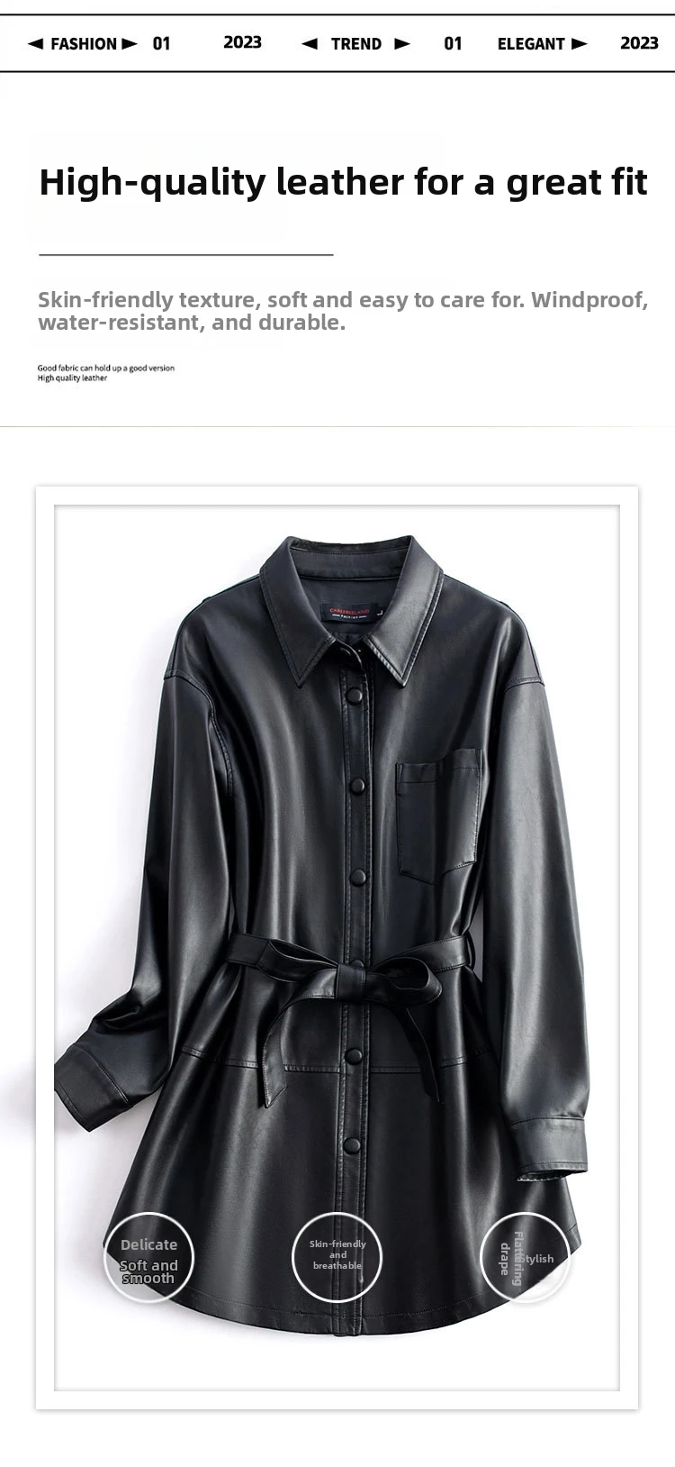 Kafu Landi-Chaqueta de cuero para mujer, ropa de abrigo versátil de estilo coreano, holgada, adelgazante, de talla grande, otoño