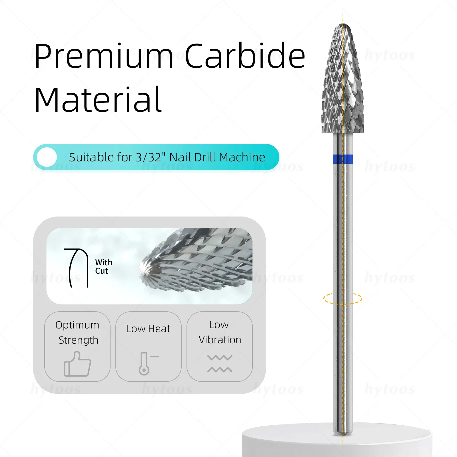 HYTOOS 5mm Flame Nail Drill Bits Professional Carbide  Bit for Gel Polish Removal Durable Manicure Tools for Nail Techs & DIY