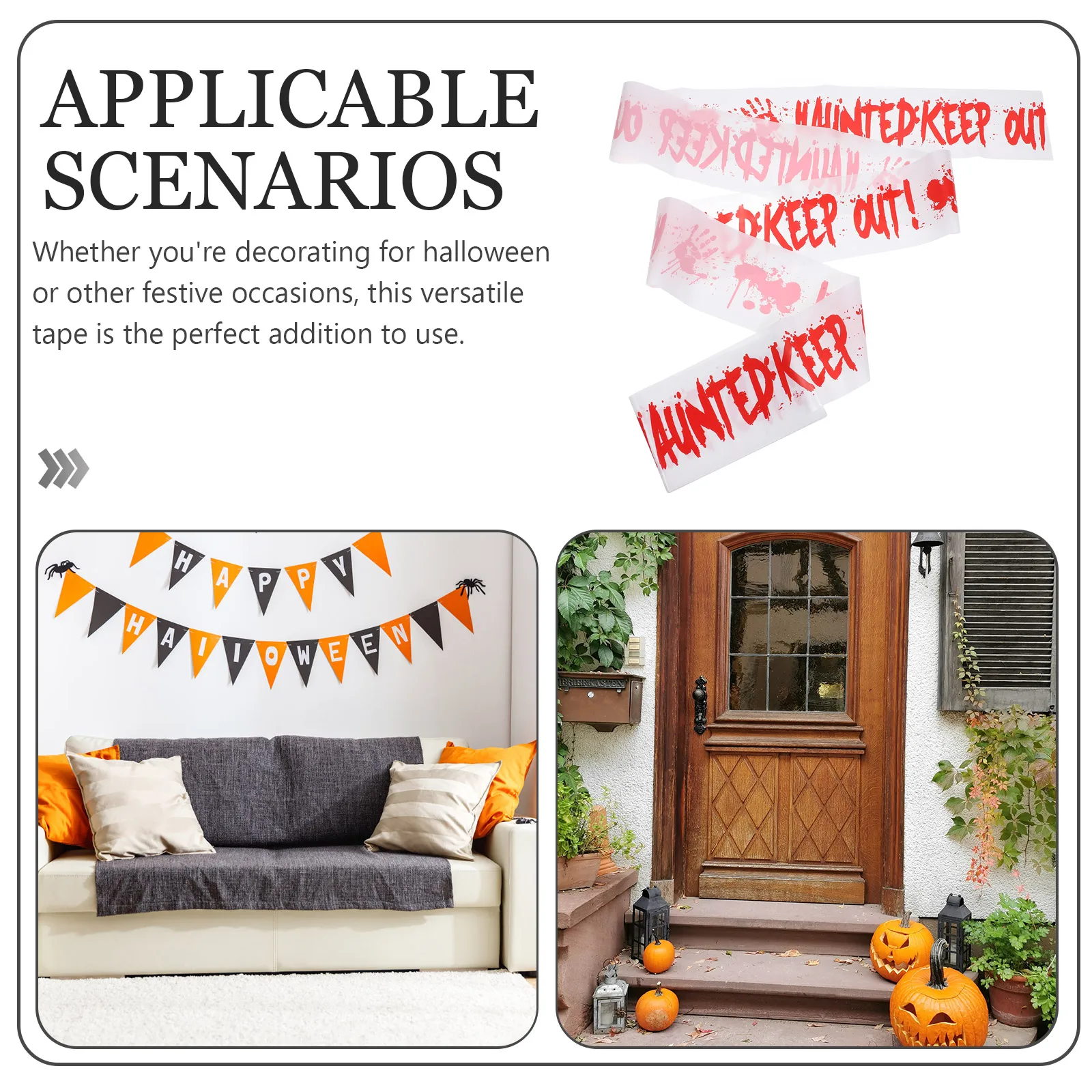 

Scary Warning Tape Halloween Decorations Outdoor Caution European and