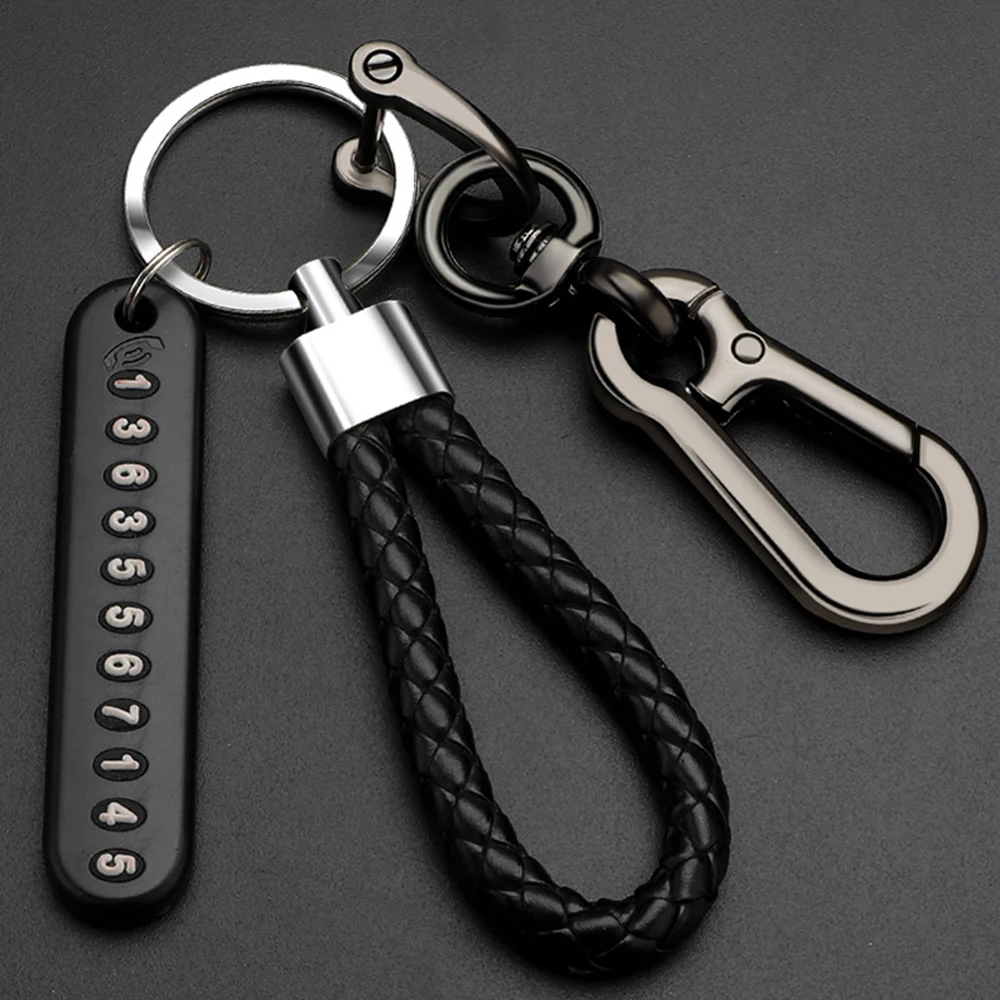 Car Accessories Vehicle Pendant Key Chain Keyring Car Keychain Phone Number Plate Anti-lost