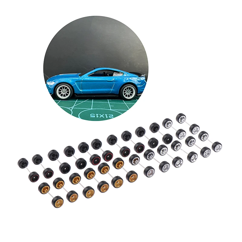 Innovative ABS Basic Modified Parts Vehicle Toy For Hotwheels Tomica Mini GT 1 Set 1/64 Model Car Wheels With Rubber Tires