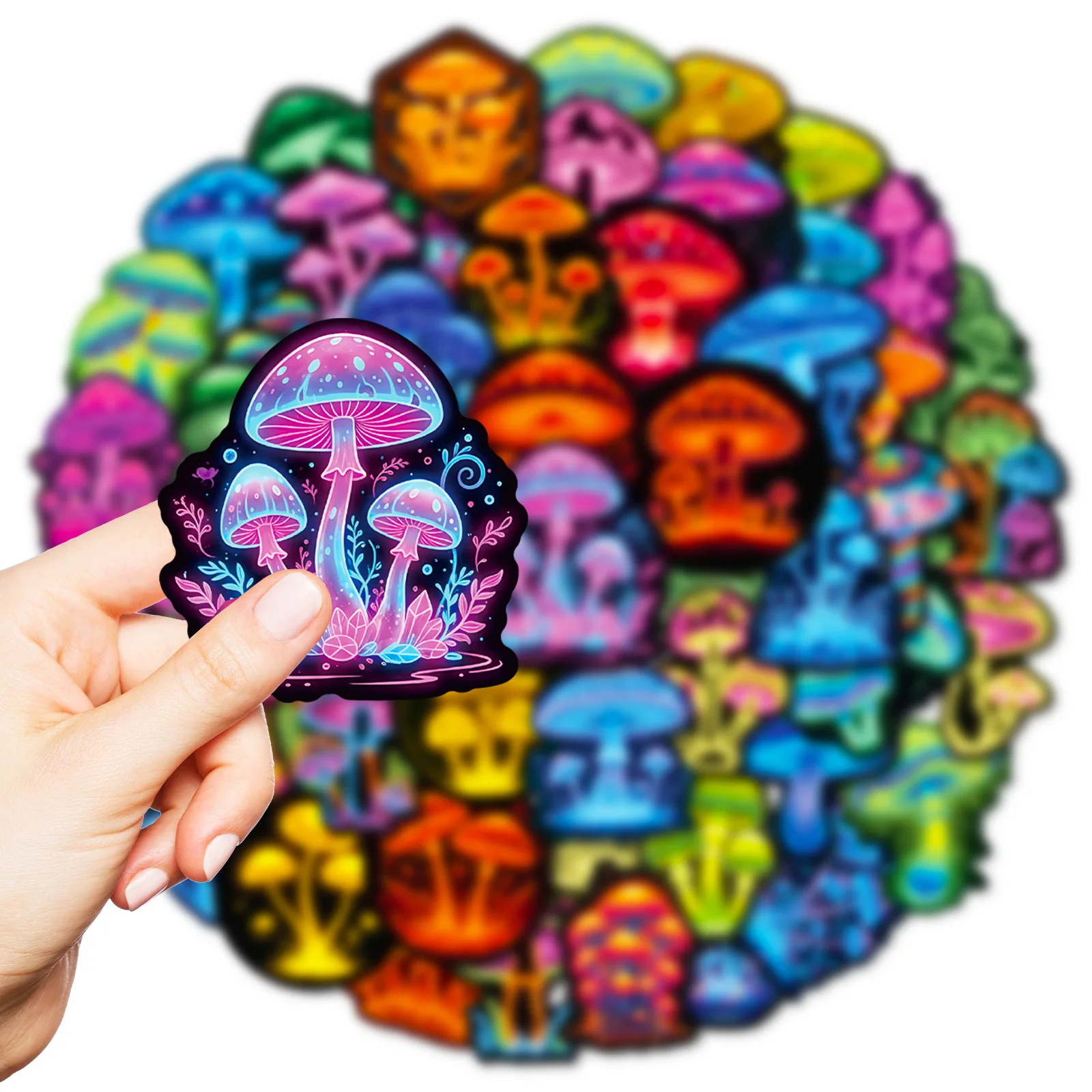 10/56PCS Cool Paddestoelen Graffiti Stickers Creatieve Planten Cartoon Decal DIY Bagage Telefoon Gitaar Cup Auto Koelkast Party geschenken