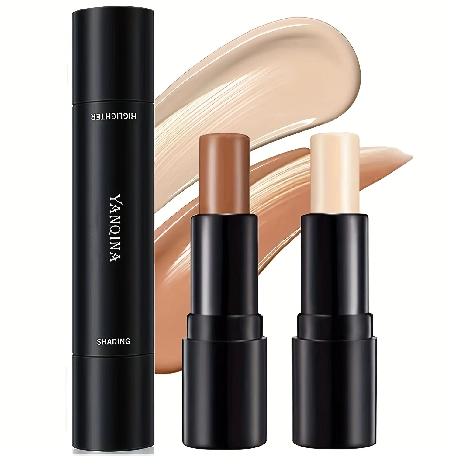 Double-ended contour pen highlighter shadow pen concealer