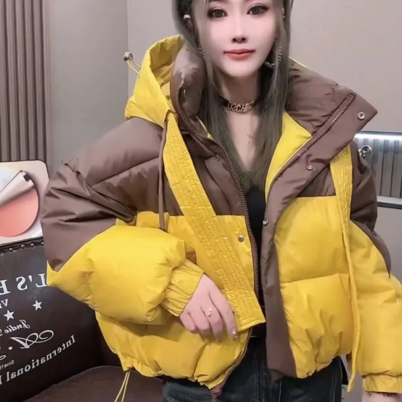 

Women's Winter Cotton Coat Top Coat Splicing Short Thickened Leisure Loose Fashion Design Premium Comfortable Versatile Trend