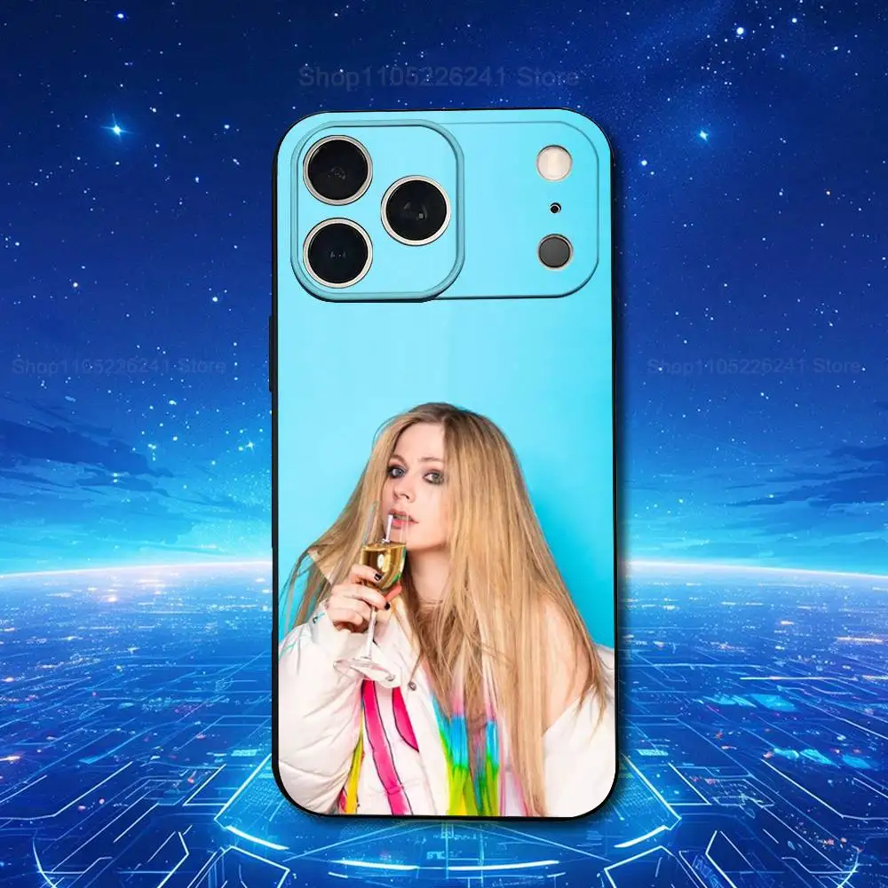 هاتف المغني A-Avril L-Lavigne لهاتف iPhone 13,12,15,14,11,16,17,Plus,Pro Max,XS,X,XR,SE,Mini,8,7,Soft Silicone Black #3