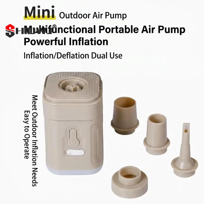 Mini Electric Inflatable Pump 3-in-1 With Lights Wireless Air Compressor For Inflate & Deflate Camping Hiking Equipment