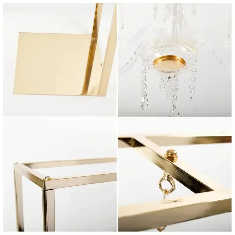 5 Stück Goldene Geometrische Blumenständer für Hochzeitstischdekorationen, Luxuriöse Geburtstagsparty-Deko, Eisenvase für Eventdekorationen – Detail 10
