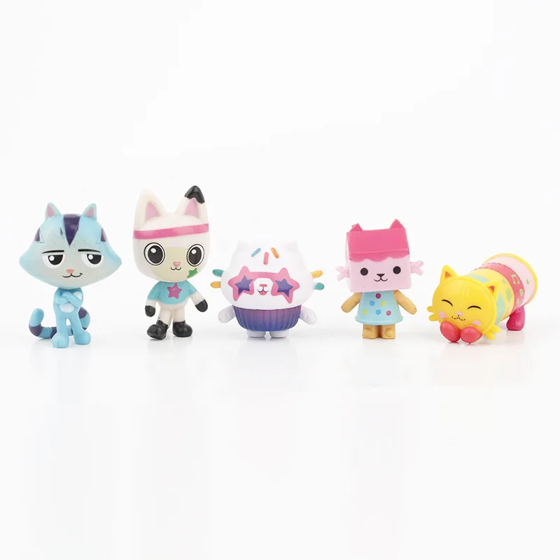 13 pçs gabby dollhouse anime figura brinquedo carro sorridente gato abraço gaby menina bonecas mercat dos desenhos animados figura de ação crianças presentes de aniversário de natal