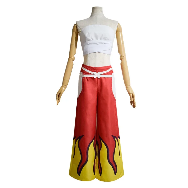 Cosplay Anime Cosplay Costume Cosplay Alosa Cos Women Japanese Anime Role Erza Scarlet Costume Pants White Tube Tops Red Cool Se