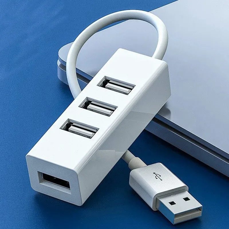 Hub USB متعدد 2.0 Hub USB Splitter محول الطاقة عالي السرعة 4 منافذ الكل في واحد للكمبيوتر الشخصي Windows ملحقات الكمبيوتر