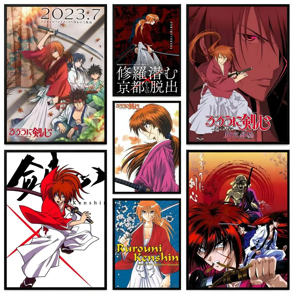 anime Rurouni Kenshin Poster Poster HD Frameless Preppy Style Wall Art Home Decor For Living Room Bedroom Gift