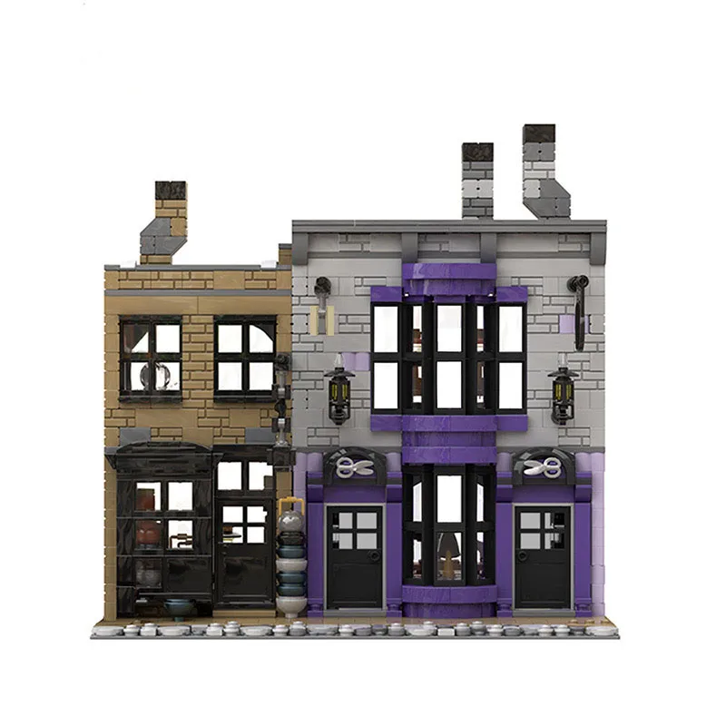 MOC A Variety of Architectural Models Leaky Cauldron Bar Wiseacre's Wizarding Equipment DIY Building Block Children's Toys Gifts