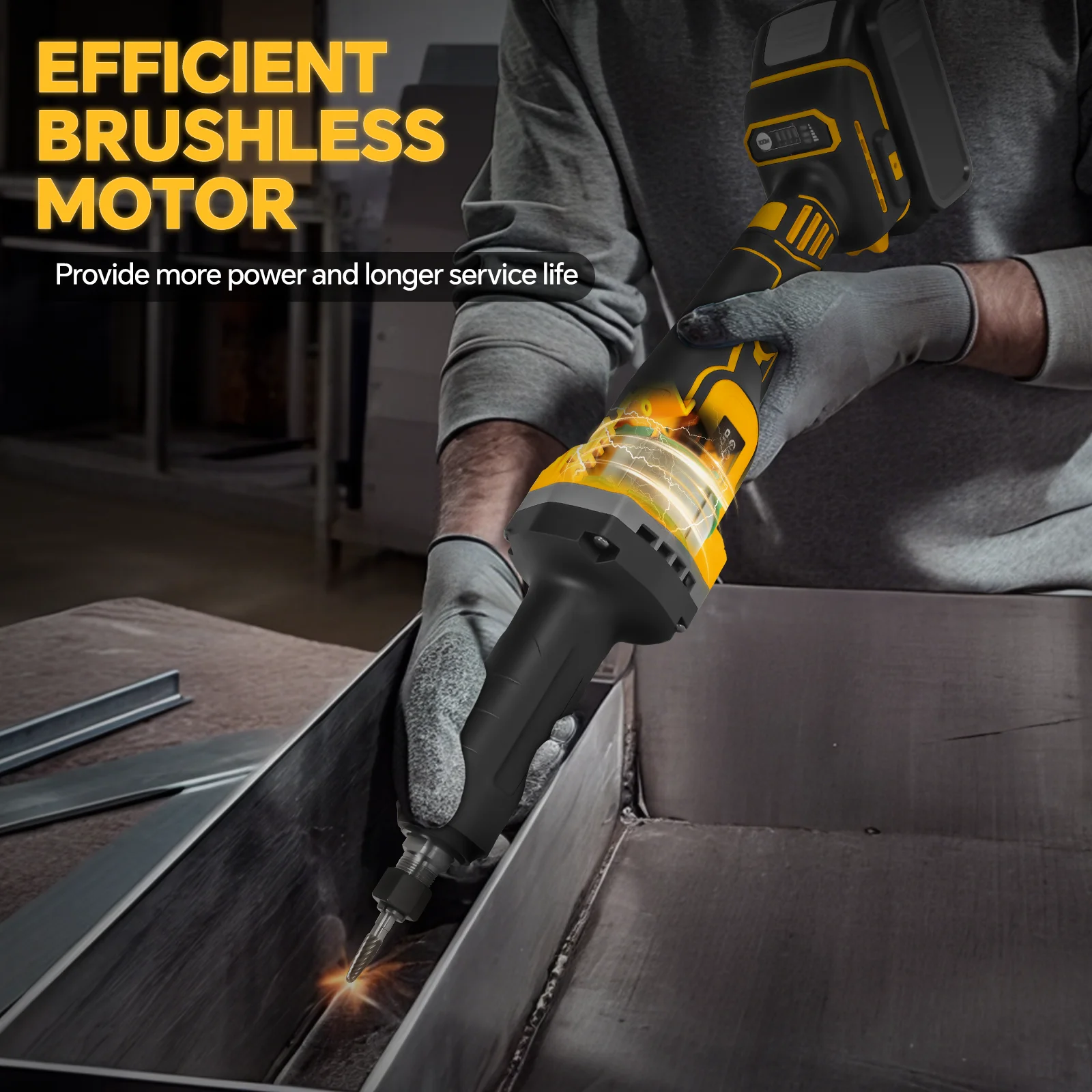 Бесщеточная шлифовальная машина, 25000 об/мин, 4 переменных скорости, шлифовка металла, полировка, удаление заусенцев, шлифовальный инструмент для Dewalt, 20 В, аккумуляторный штифт