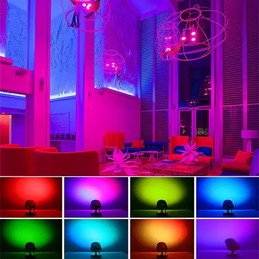 30W 50W RGB Zoomable LED Track Lights With Remote 15°-60° Adjustable LED Ceiling Spotlight Exhibition Stage Shop Track Lighting