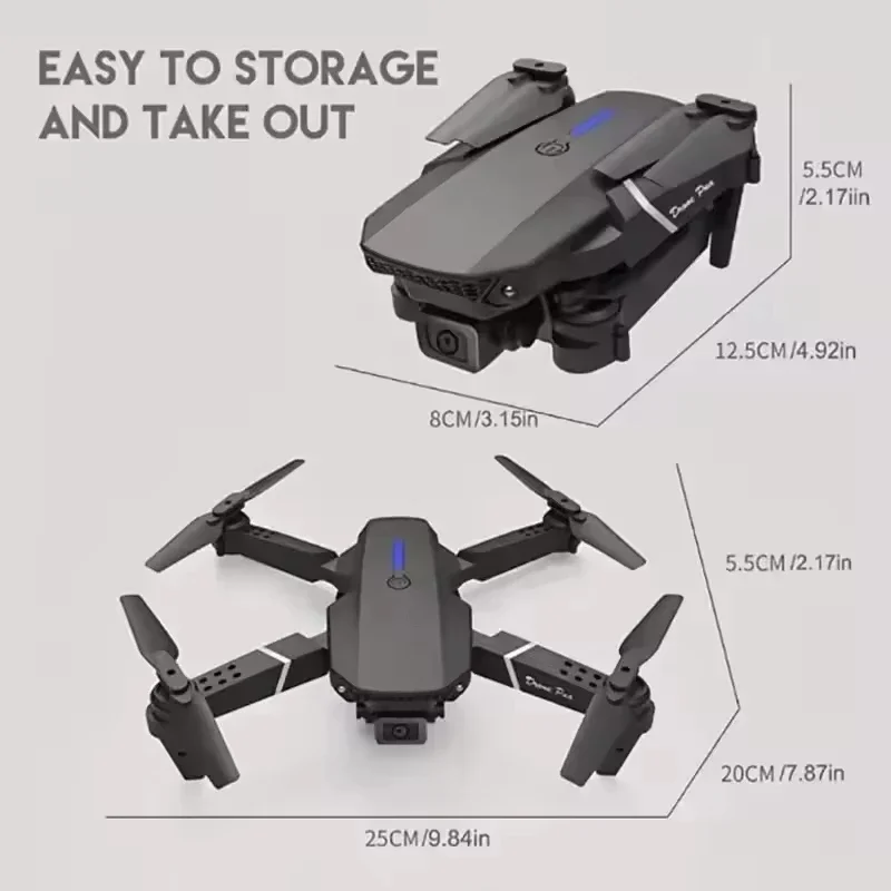 E88 Pro RC الطائرة بدون طيار واي فاي FPV الارتفاع عقد طوي تجنب العوائق 4K واسعة الزاوية HD كاميرا رباعية الدوار هليكوبتر لعب الأطفال