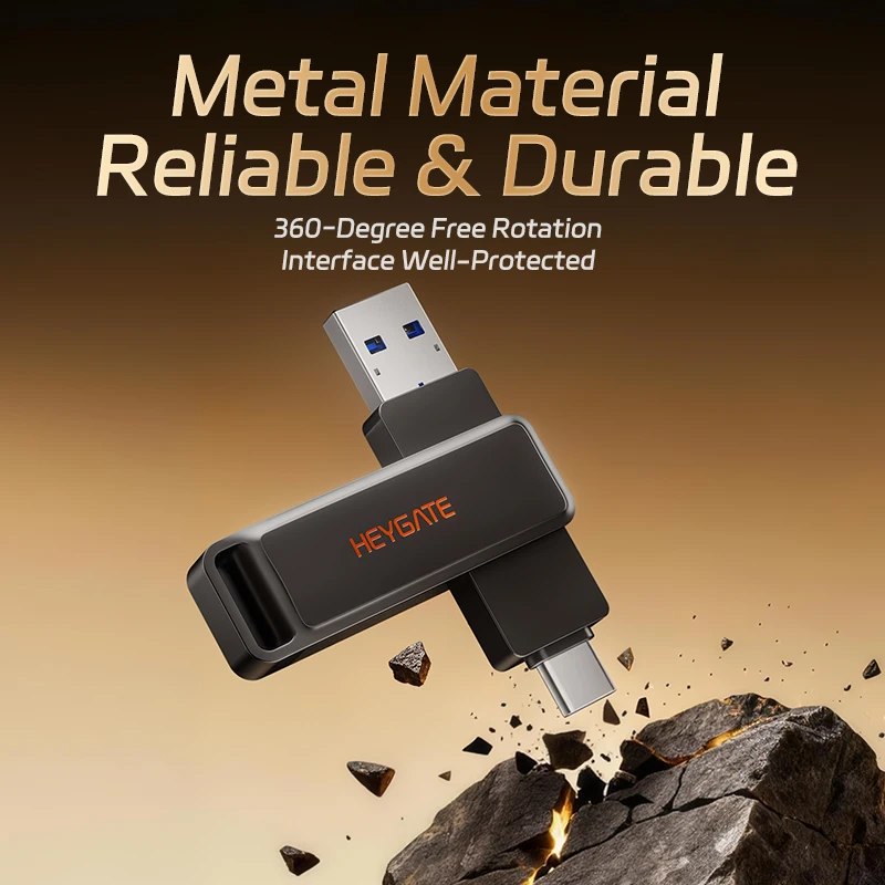 

HEYGATE L1 OTG Dual Interface USB3.2 Gen1 Type C Flash Drive 32GB Up to150MB/s High Speed Metal Pendrive For Phone Laptop PC