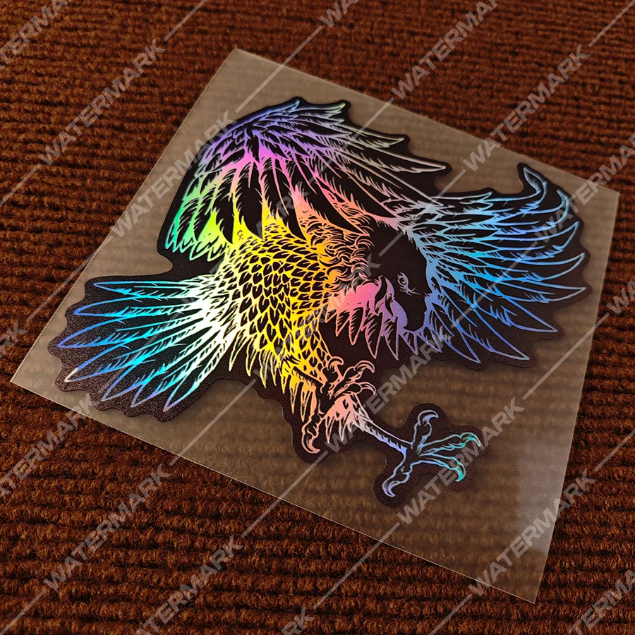 

Majestic Eagle Design for Motorcycle Car Body Laptop Decor1Pc Holographic Eagle Sticker Waterproof Vinyl Decal