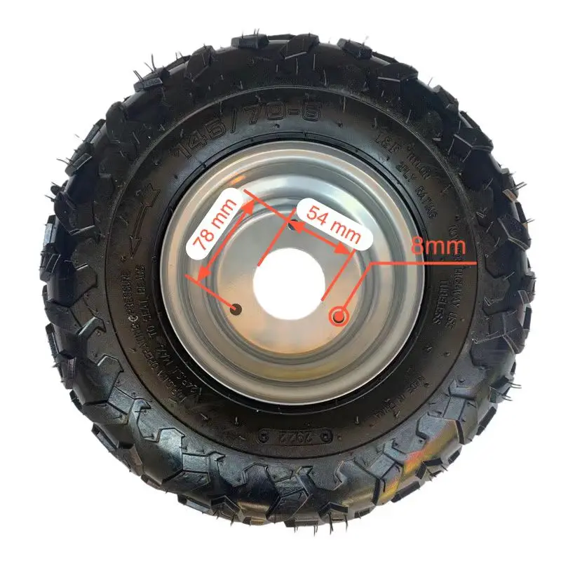 6 Inch Wheel 145/70-6 Tubeless Tire Fit For 50cc 70cc 110cc Small ATV Quad Bike Snowplow Lawn Mower Vacuum Tyre