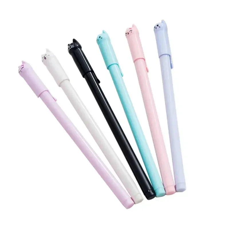 Korean Cute Cartoon Cat Expression Gel Pen 0.5mm Black Ink Quick Dry Student Homework Test Neutral Pen Kawaii Stationery