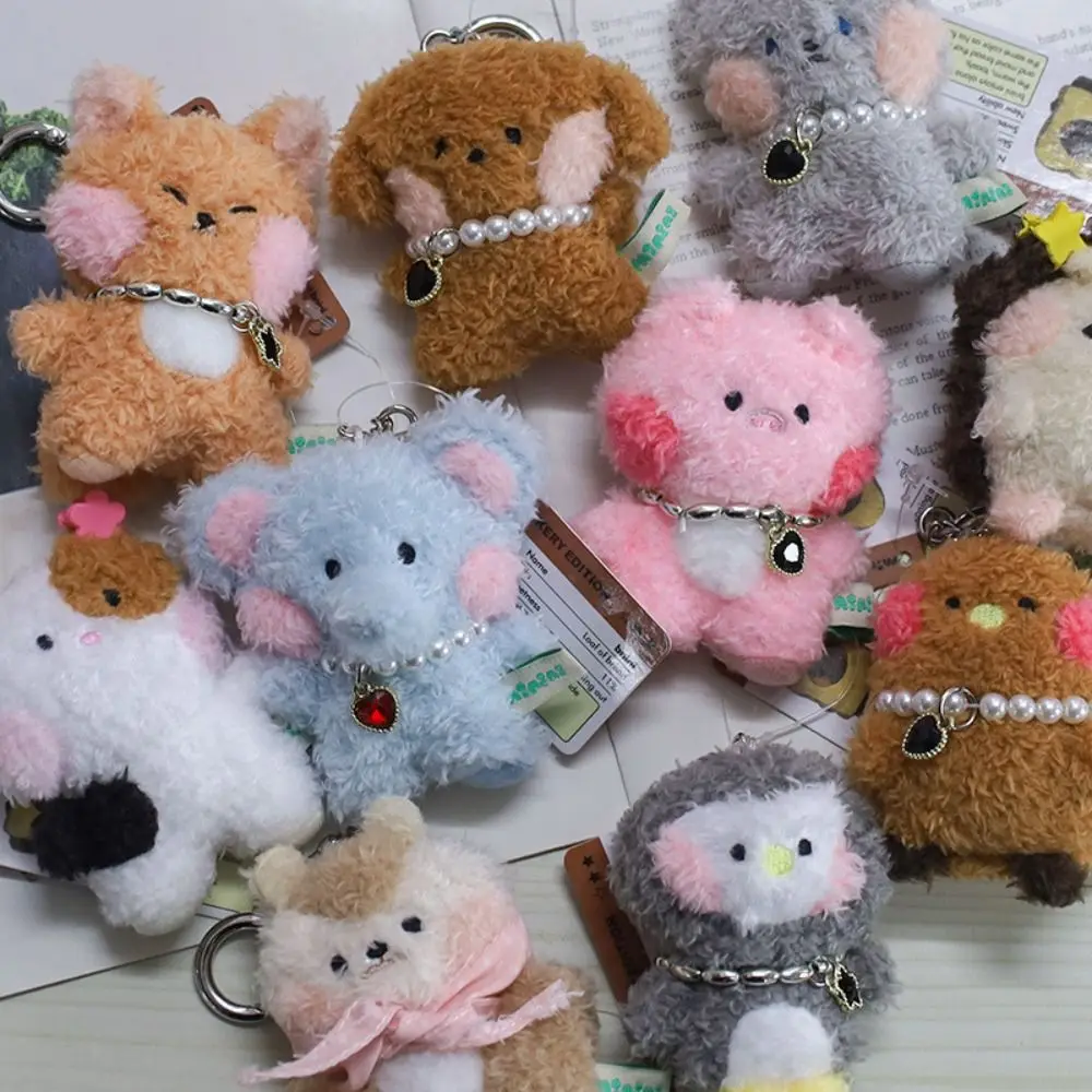 

Stuffed Animals Plush Little Bear Keychain Plush Doll Animal Bear Curly Plush Sitting Doll Pendant Cute Soft Bear Bag Pendant