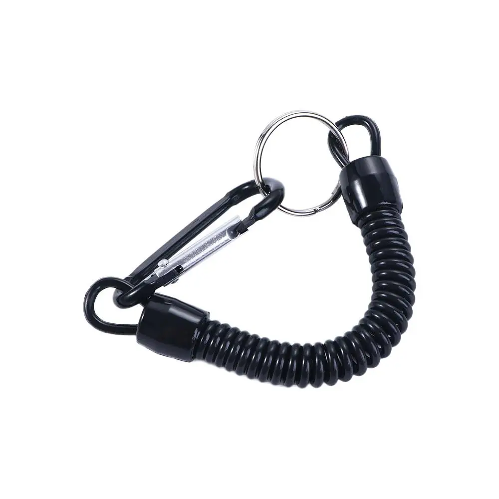 

Hiking Security Flexible Anti-lost Elastic Tackle Tools Outdoor Spring Rope Lanyards Fishing String Carabiner