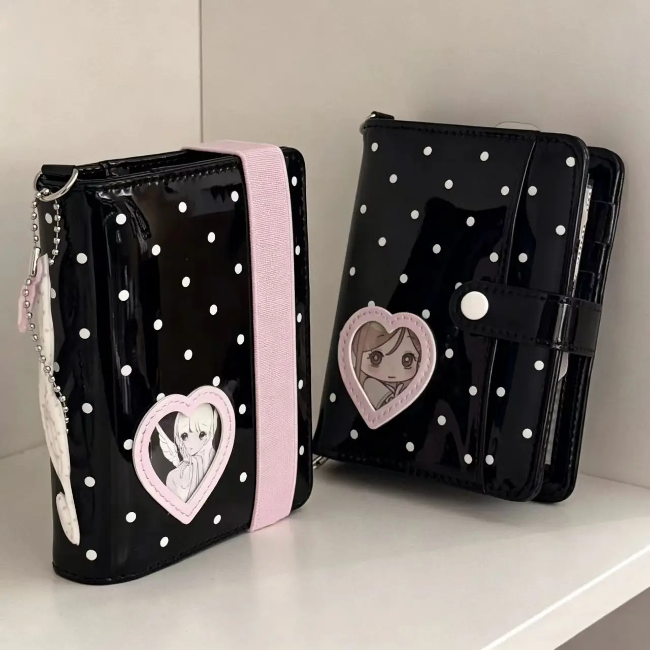 Polka Dot Heart M5 Loose-Leaf Notebook Premium Leather High Aesthetic Portable Journal Daily Planner Diary NoteBook
