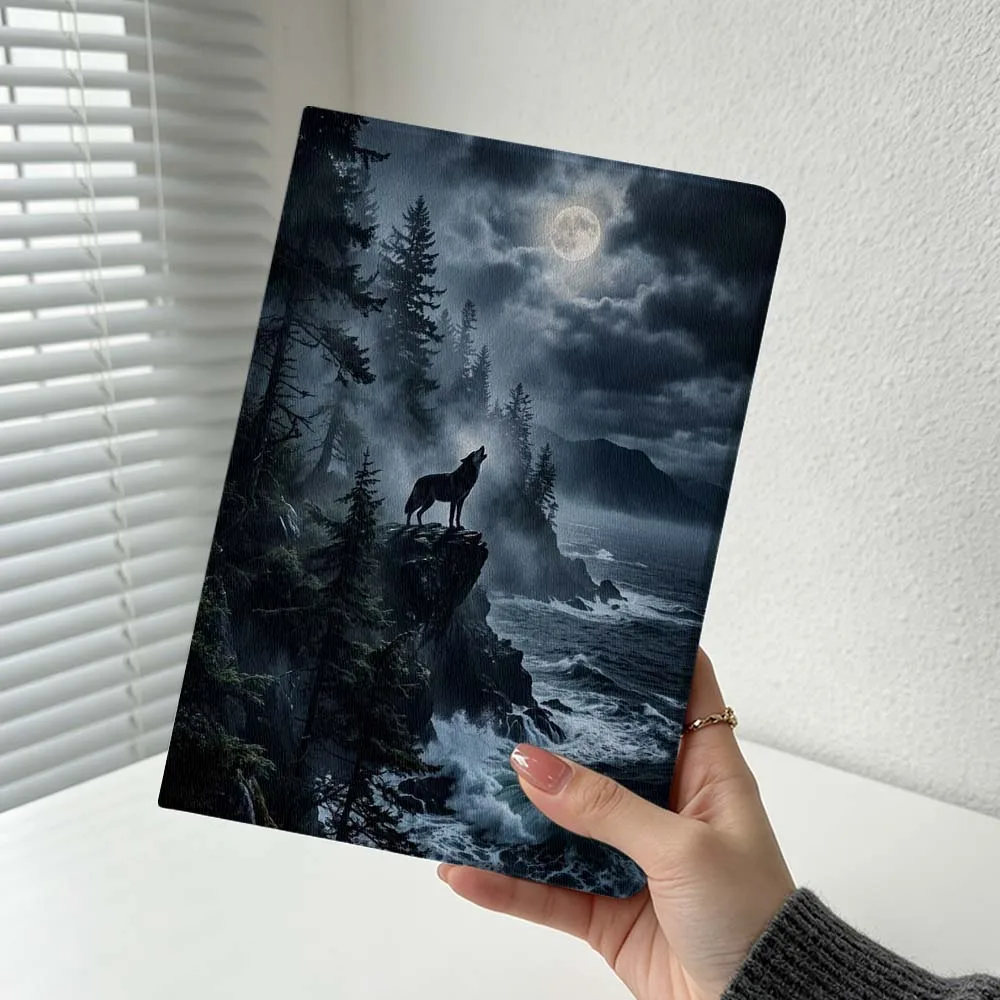 Wolf Moonlit Cliff For Xiaomi Redmi Mi Pad 8 7 6 5 4 2 SE K Pro Max Ultra Poco Pad Soft Inch Tablet Case Cover