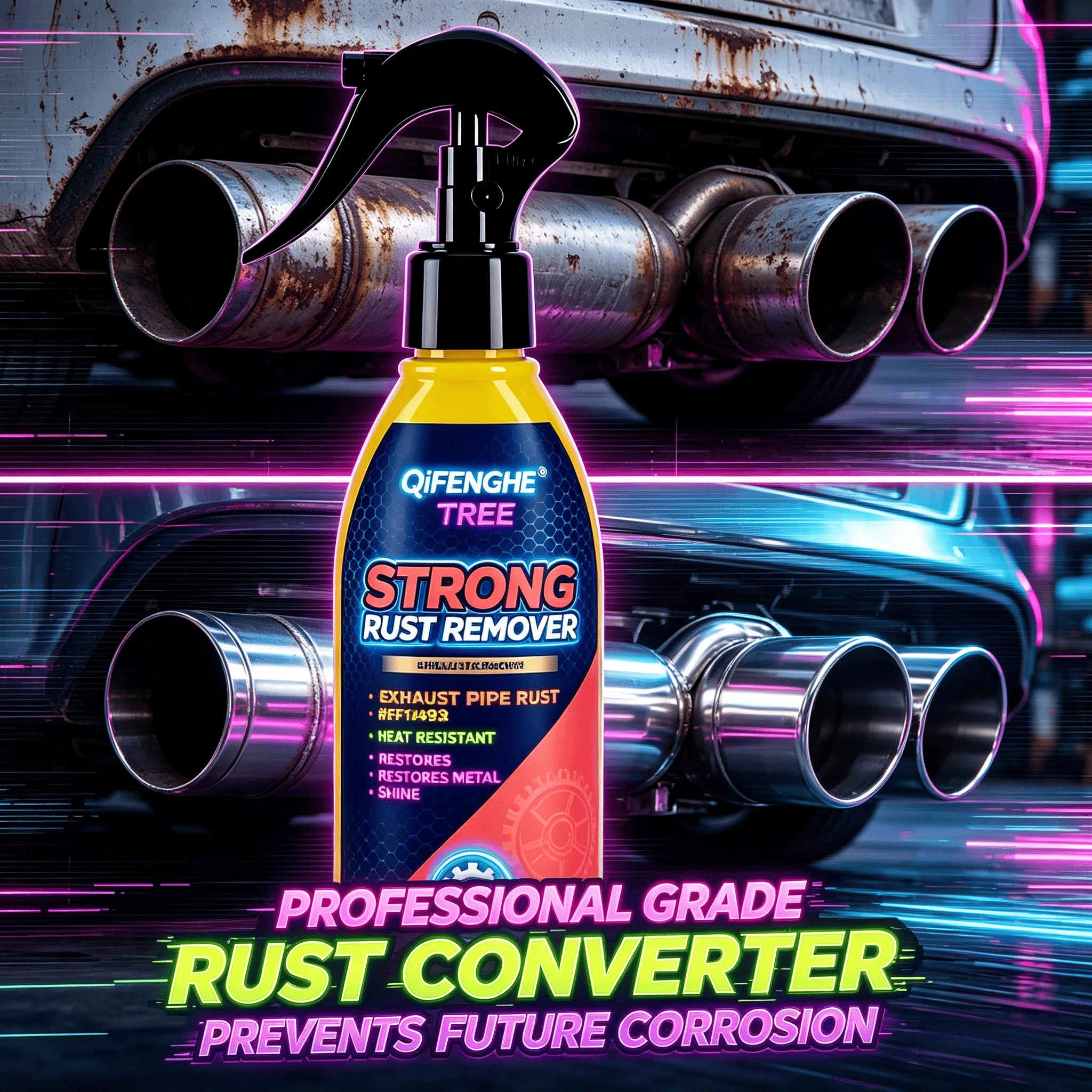 QiFENGHE® Strong Rust Remover All-purpose Rust Dissolver for Car Motorcycle RV Boat Metal Bike Tools 150ML