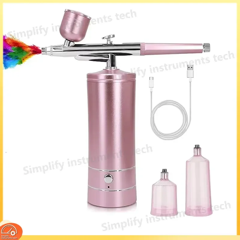 Portable Nano Airbrush Kit Cordless Mini Spray Gun for Makeup Hair Dye Nail Art Body Painting Cake Decorating DIY Tool Set