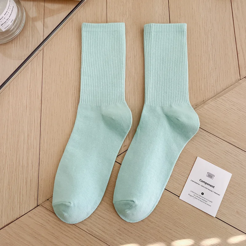 1 Paar Damensocken, rot, weiß, schwarz, Söckchen, atmungsaktiv, sportlich, bequem, einfarbig, Baumwolle, Bodensocken für Mädchen, Strumpfwaren – Detail 29