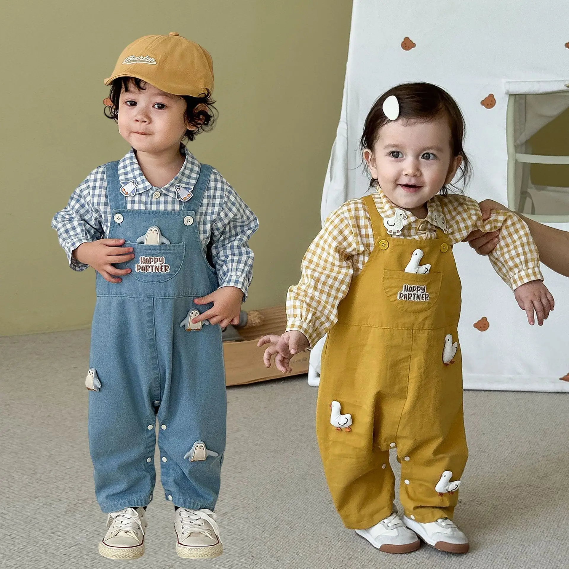 

Baby Clothes Suspender Pants 2025 Autumn Spring Cartoon Baby Boy's Jumpsuit Cute Lovely Strap Pants