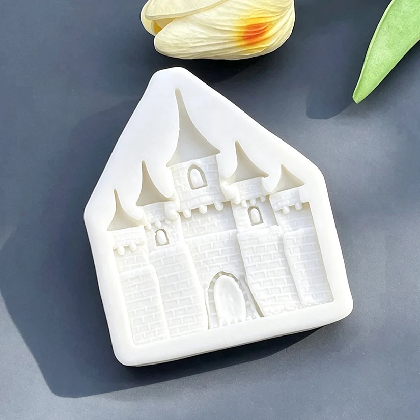 Schloss-Silikonform für Zuckerguss, Harzwerkzeuge, Cupcake-Backform, Fondant-Kuchendekorationswerkzeuge – Detail 6