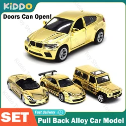 1:32 Supercar Pull Back Alloy Car Model Golden Toy Diecasts Casting Door can Open Car Toys for Children Simulation Vehicle Gifts