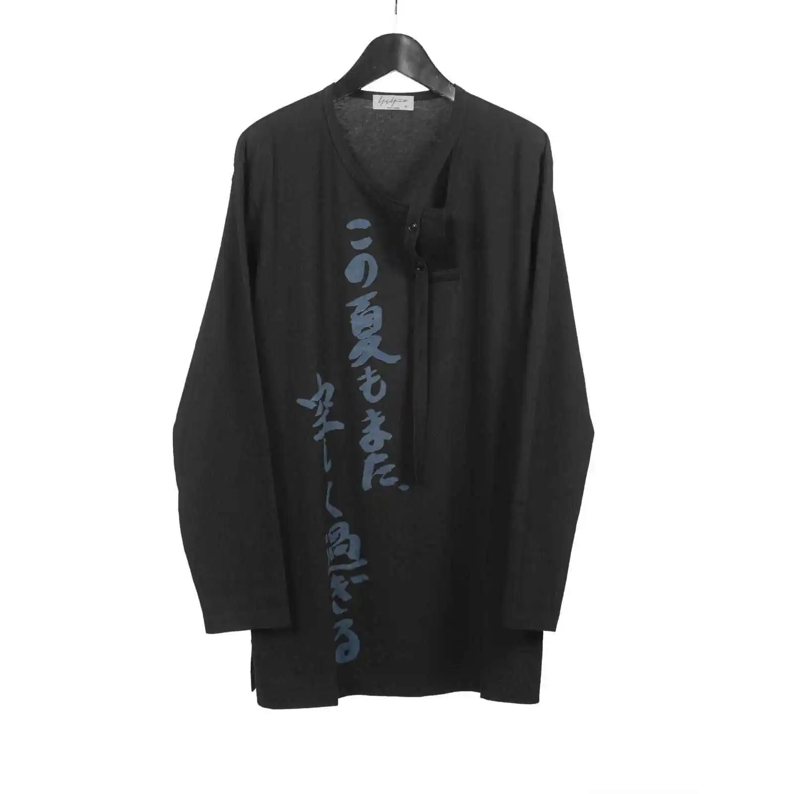 

TOP-YAMAMOTO Japanese original design Gothic letters printed long sleeve shirt for men and women loose hip hop fashion brand
