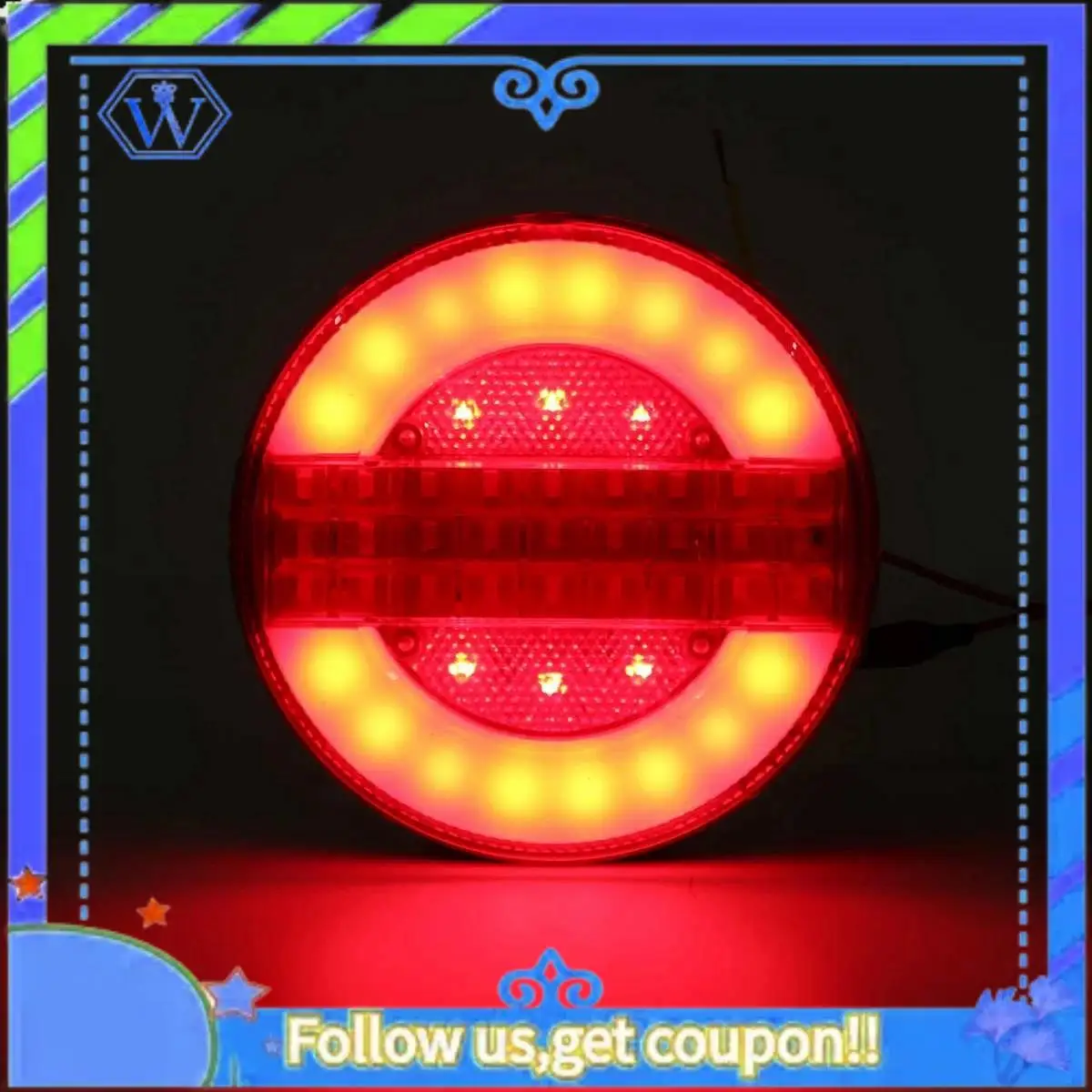 

24V 49 LED Dynamic LED Trailer Truck Tail Light Brake Light DRL Flow Turn Signal Lamp Strobe Light For Car Boat Caravan